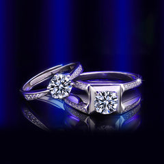 Engraved 2 Carats Moissanite Diamond Wedding Bands