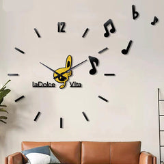 Music Notes 3D Sticker DIY Silent Wall Clock â€?Create Your Own Design