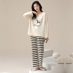 Two-Piece Cotton Pajamas Set for Women - 100% Cotton
