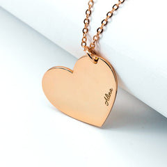 Heart Shaped Name Engraved Necklace