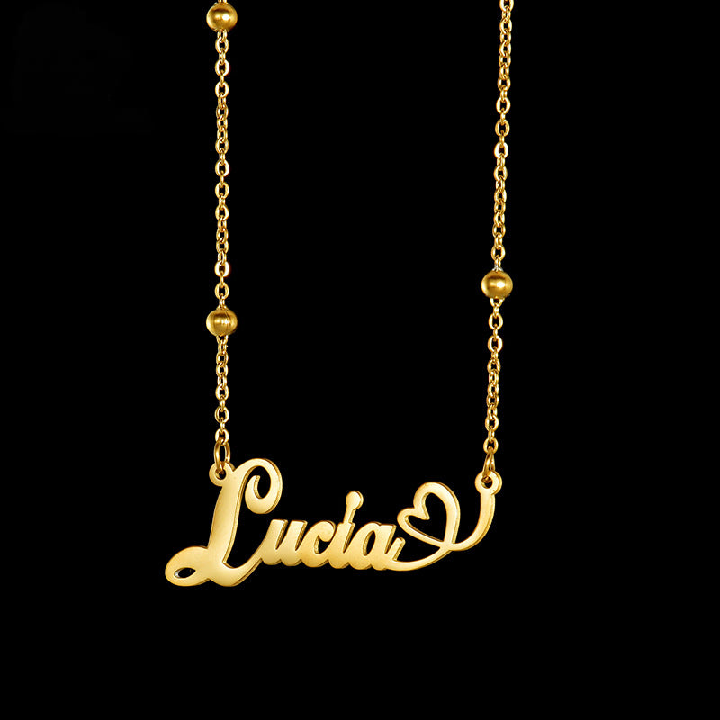 Heart Charm Personal Name Necklace