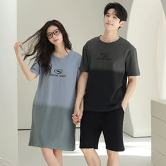 Minimalist Gradient Cotton Couple Sleepwear