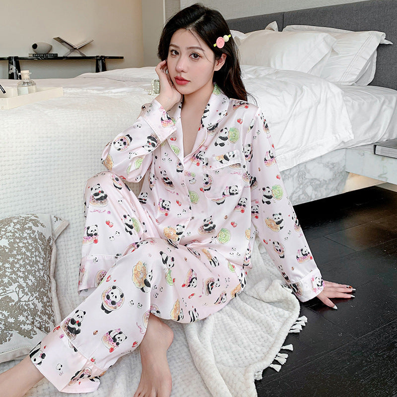 Cute Panda Print Pajama Set for Women - Gullei