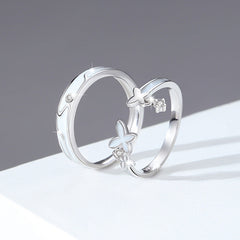 Glow in Dark Wedding Rings Matching Set