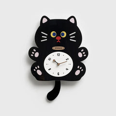 Cat-Themed Silent Wall Clock â€?Eco-Friendly, Artistic Design