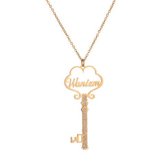 Custom Name Key Pendant Necklace for Her