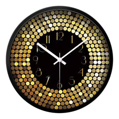 Silent Wall Clock â€?Glass Front Gold Dots, 30 cm