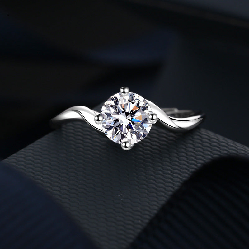1 Carat Moissanite Diamond Mobius Ring