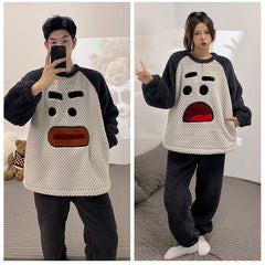 Matching Warm Sleepwear Pajamas Set for Couples