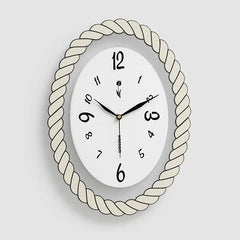 Oval Silent Wall Clock â€?Rope Frame (Non-Ticking)