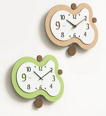 Odd Shaped Silent Pendulum Wall Clock - Irregular Decorative Clock for Livingroom/Bedroom