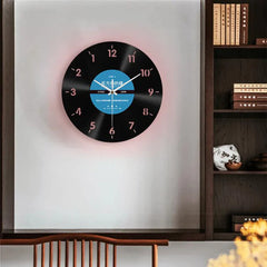 Reverse Vinyl Record Silent Wall Clock â€?12" Retro