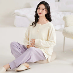 Gulleiâ„?Cotton Maternity & Nursing Pajama Set with Built-in Bra