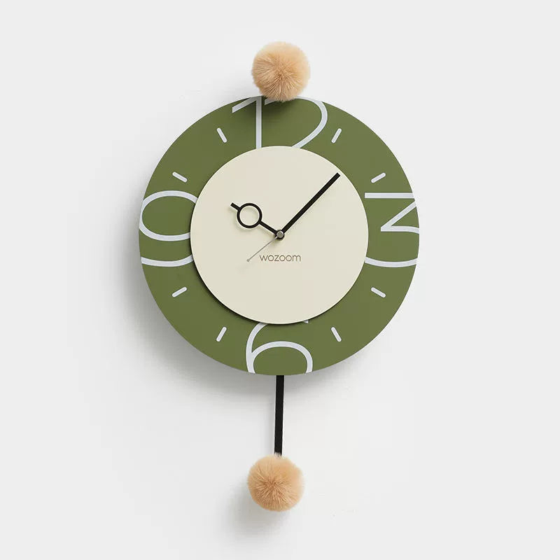 Pom-Pom Silent Wall Clock â€?Eco-Friendly, Artistic Design