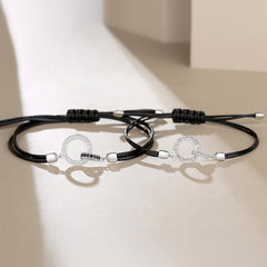 Interlocking Rings Engraved Promise Bracelets