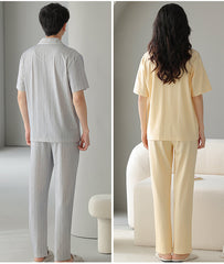 Soft Bear Korean Fashion Couple Pajamas - Cotton Cardigan