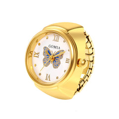 Gulleiâ„?Butterfly Dial Fully Functional Watch Ring - Adjustable Size