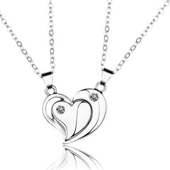 Engravable Magnetic Half Hearts Couple Necklaces Set