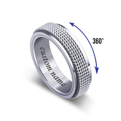 Custom Engraved Unisex Fidget Spinner Ring