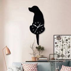 Hanging Dog Tail Silent Pendulum Wall Clock â€?Playful Canine Design