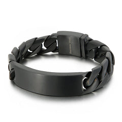 Personalized Thick Cuban Chain Mens Bracelet Black
