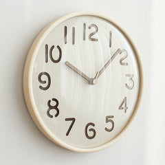 Nordic Silent Wall Clock â€?Solid Wood, 12" (Non-Ticking)