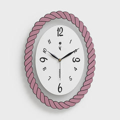 Oval Silent Wall Clock â€?Rope Frame (Non-Ticking)