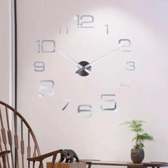 DIY Sticker Long Hands Wall Clock â€?Customizable & Silent Design