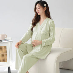 Organic Cotton Maternity & Nursing Pajamas with Built-in Breast Pads