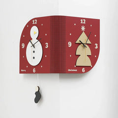 Double-Sided Christmas Corner Silent Pendulum Clock