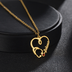 Personal Birthstone Doctor Name Necklace
