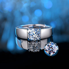 Custom 2 Carat Moissanite Diamond Wedding Rings Set