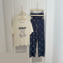 Sketch-Style Bear Couple's Pajama Set | Cloud-Soft Modal