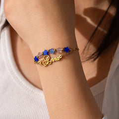 Personalized Beaded Stars Name Bracelet