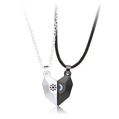 Custom Magnetic Hearts Sun and Moon Couple Jewelry Set