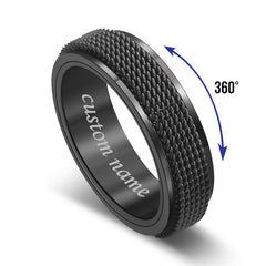 Custom Engraved Unisex Fidget Spinner Ring