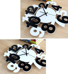 Creative Numbers Silent Wall Clock â€?12" Layered Acrylic