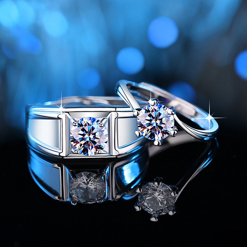 2 Carats Moissanite Solitaire Diamond Wedding Bands