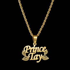 Hollow Leaf Personal Name Necklace