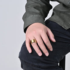 15mm Wide Mens Ring - Custom Engraved Titanium Stainless Steel Band
