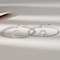 Double Rings Couple Relationship Bracelets Set