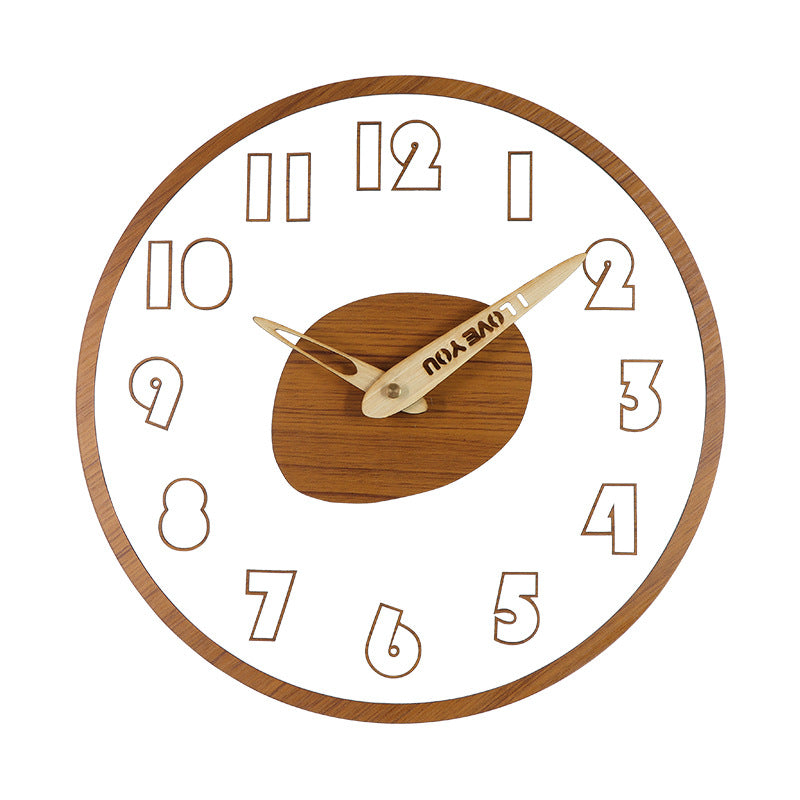 Modern Solid Wood Silent Wall Clock â€?12" Acrylic + Wood