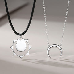Sun and Moon Promise Necklaces Set for Couples