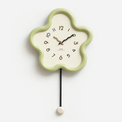 Gulleiâ„?Cute Flower Pendulum Clock - Silent Non Ticking Wall Clock