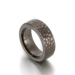 Custom Vintage Hammered Mens Ring 8mm