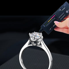 1 Carat Round Cut Moissanite Solitaire Diamond Ring