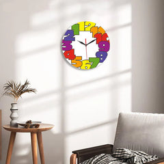 Funky Numbers Silent Kids Wall Clock â€?12" Acrylic