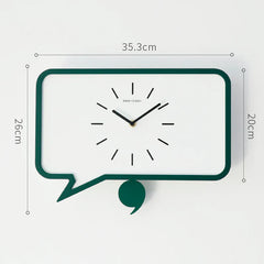 Minimalist Comma Pendulum Silent Wall Clock â€?12" MDF & ABS