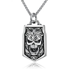 Skull Goth Style Pendant Necklace Gift for Motorcyclists