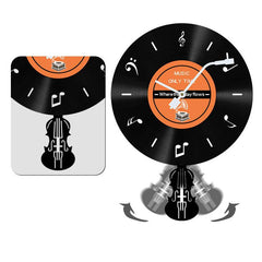 LP Record Pendulum Wall Clock â€?Vinyl, Silent (15.7x11.8 in)